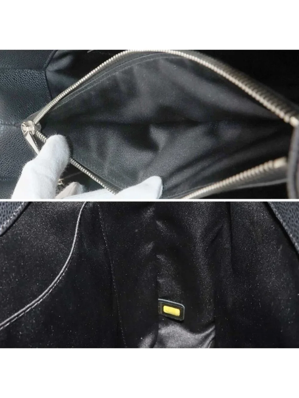 Chanel Quilted Grand Shopping Chain Tote Bag GST Caviar Leather Black